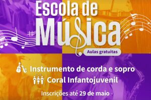 Escola de Música oferece aulas gratuitas de instrumentos de sopro e cordas