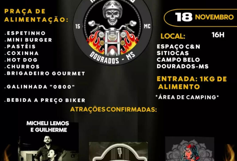 Moto Clube 'Hell's Road' faz aniversário e entrada será 1kg de alimento
