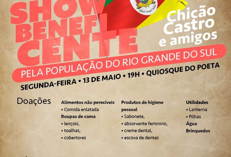 Show de Chicão Castro: amigos se unem em evento beneficente para arrecadação de doações para o RS