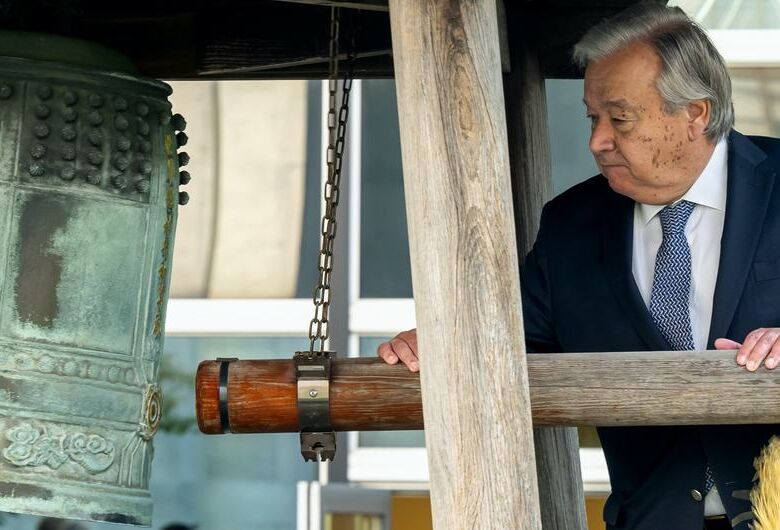 Ao tocar Sino da Paz, Guterres pede que países usem "chance de mudança" na Cúpula do Futuro