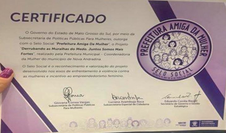 Inscrições abertas para o selo social “Prefeitura Amiga da Mulher” - Crédito: Portal do Governo de Mato Grosso do Sul
