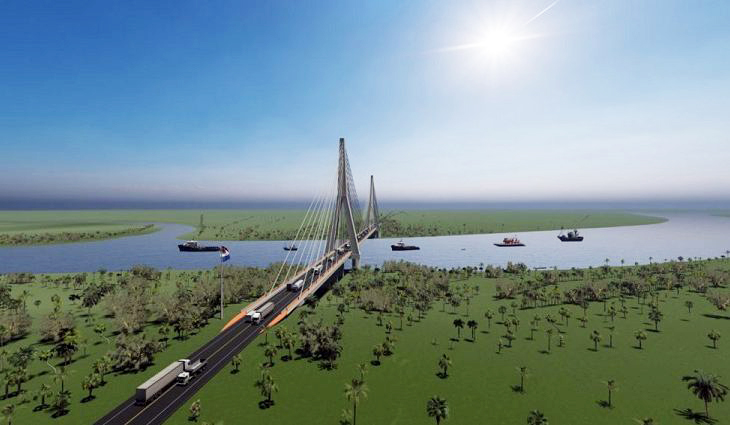 Ponte será construída sobre o rio Paraguai entre Porto Murtinho e Carmelo Peralta - Crédito: Reprodução