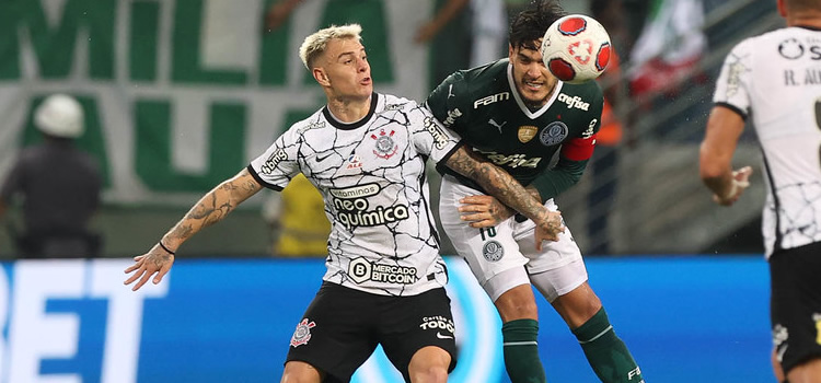 Lance da partida entre Palmeiras e Corinthians na noite deste sábado - Crédito: Cesar Greco/Palmeiras