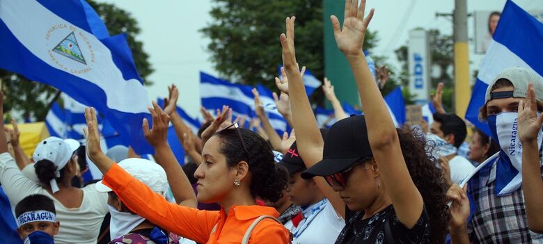 Estudantes protestam na capital da Nicarágua, Managua - Crédito: Artículo 66