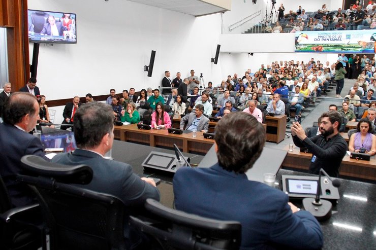 Audiência pública pública lotou o plenário para democratizar a discussão sobre o projeto de proteção e conservação do Pantanal - Crédito: Wagner Guimarães/ALEMS