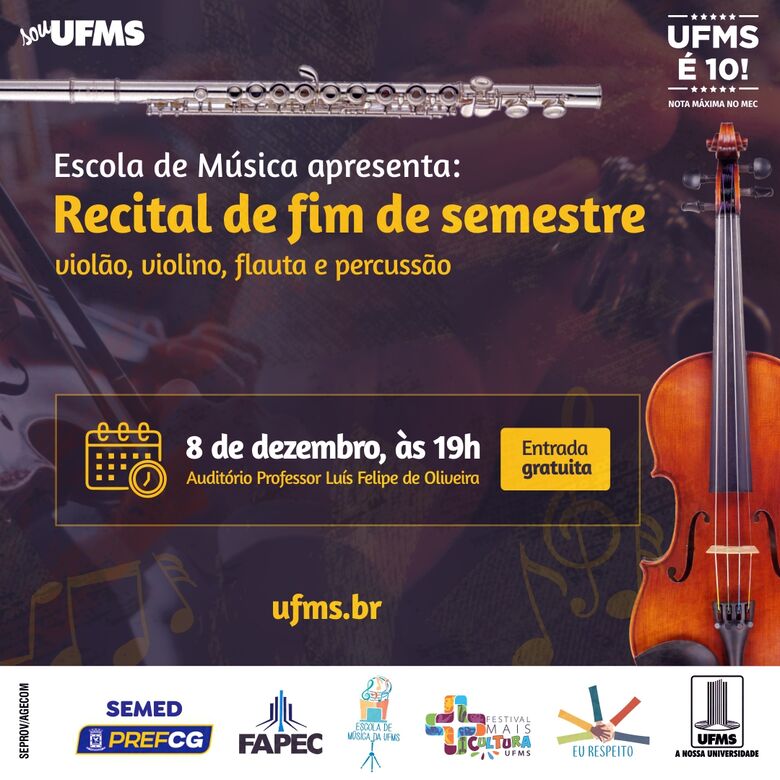 Escola de Música celebra encerramento do semestre com recital na Cidade Universitária - Crédito: Divulgação