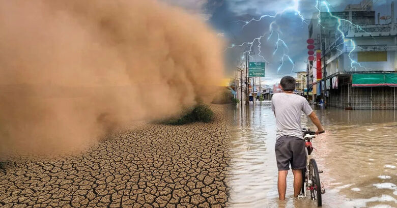 As mudanças climáticas já estão postas e vêm acontecendo no planeta  - Crédito: Wikipedia/Fotomontagem Jornal da USP