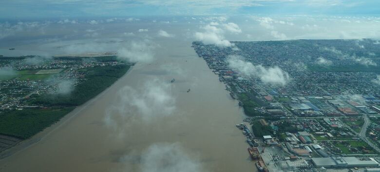 Vista aérea da capital da Guiana, Georgetown - Crédito:  IOM/Gema Cortés