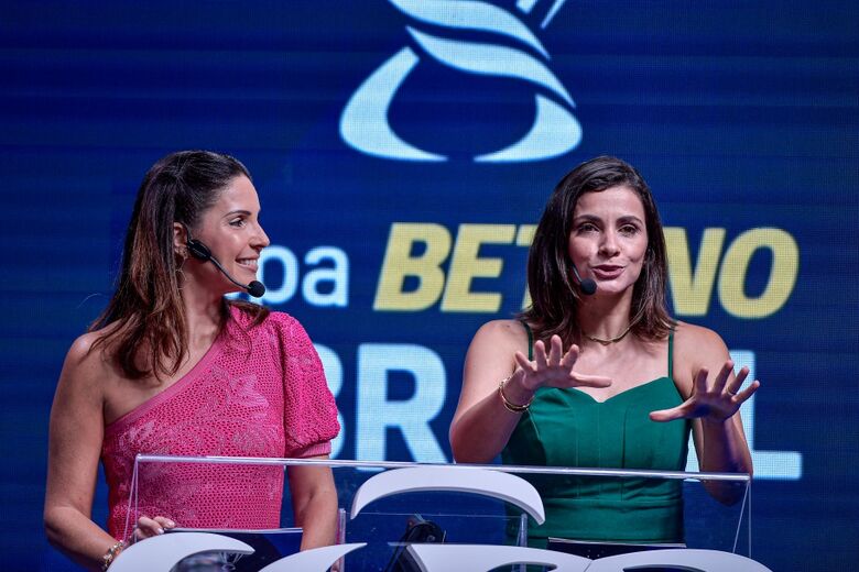 Lizandra Trindade e Anne Barreto apresentaram o sorteio da Copa Betano do Brasil - Crédito: Staff Images/CBF