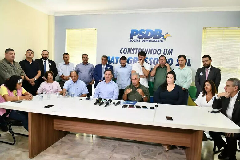  Executiva estadual do PSDB esteve reunido nesta terça-feira em Campo Grande e reuniu a imprensa - 