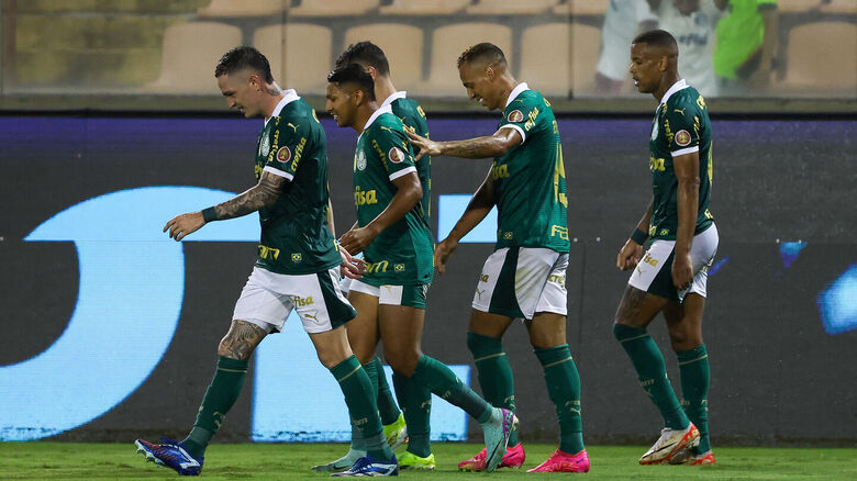 Jogadores do Palmeiras comemoram gol - Crédito: Fabio Menotti/Palmeiras/by Canon
