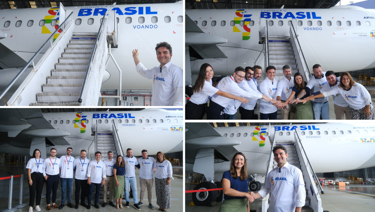 Latam apresenta primeira aeronave temática da empresa dentro da iniciativa "Conheça o Brasil Voando" - Crédito: Roberto Castro/MTur
