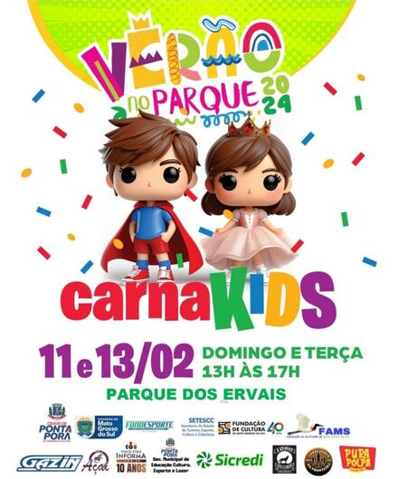 Parque dos Ervais terá Carna Kids no domingo e terça de carnaval - Crédito: Divulgação