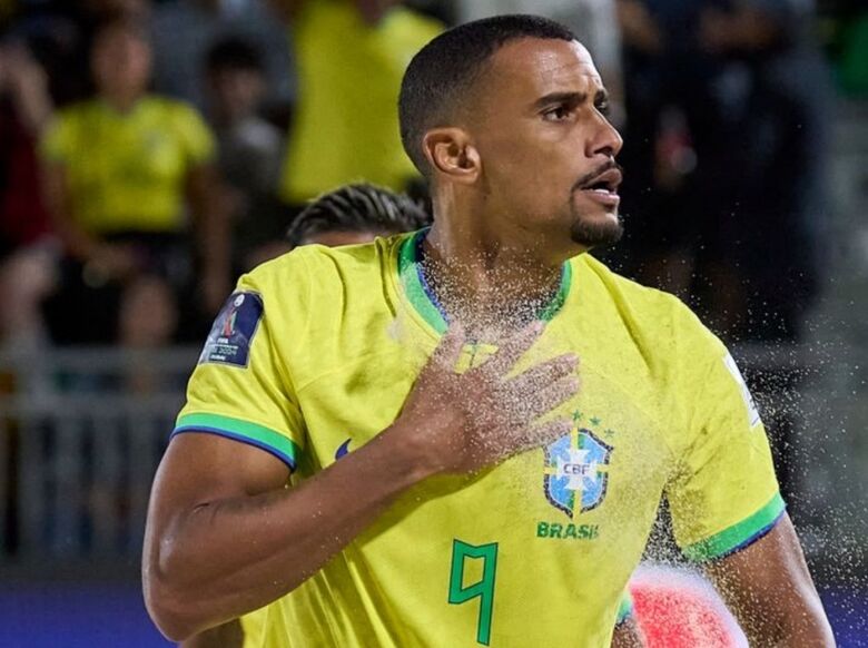 Rodrigo abriu o caminho para a vitória do Brasil sobre a Seleção de Portugal - Crédito:  Conmebol / Divulgação