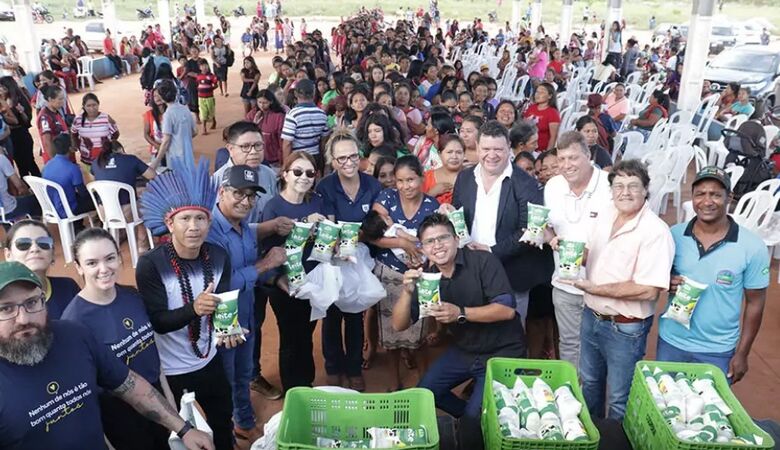 Comunidades indígenas são beneficiadas com distribuição de leite - Crédito: Bruna Corrêa/SECOM