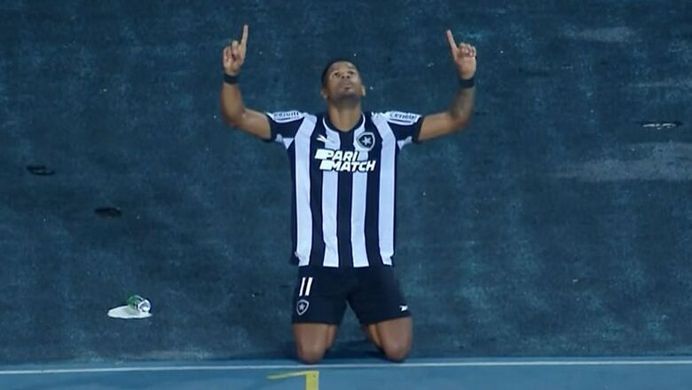 Júnior Santos comemora gol - Crédito: Reprodução/Globoplay