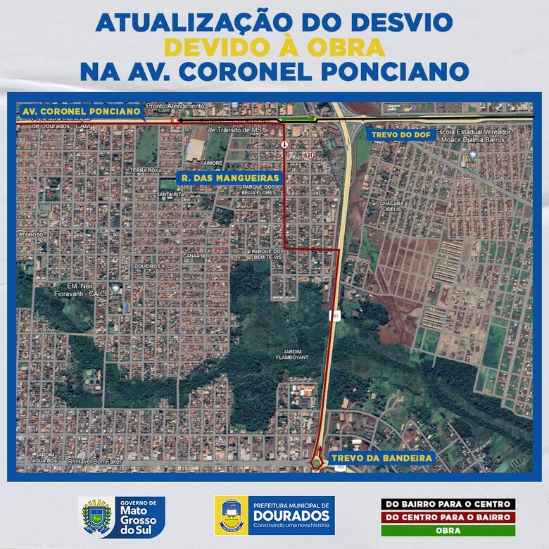 Obras exigem interdição da Avenida Coronel Ponciano a partir desta terça (26) - Crédito: Divulgação