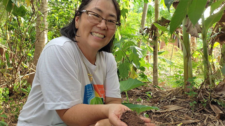 
Mês da Mulher: agricultora familiar que sonha fazer da agrofloresta a sua moradia - Crédito: Aline Lira