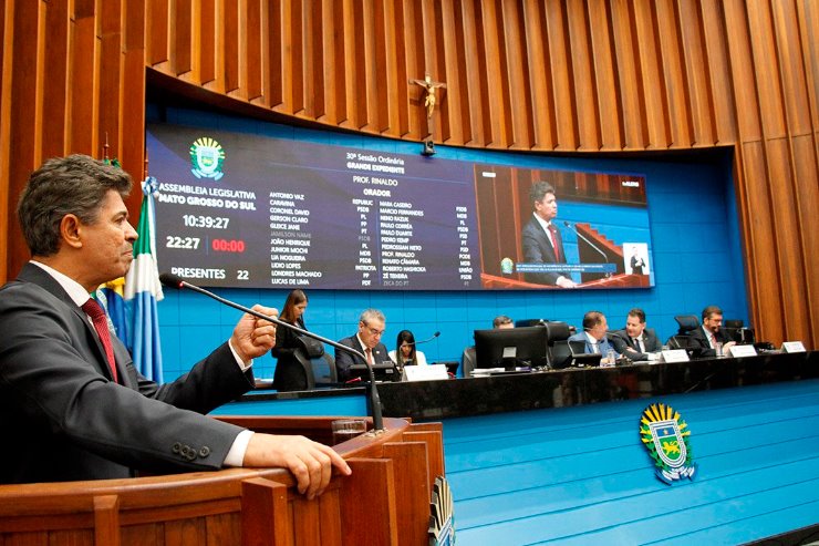 O deputado Professor Rinaldo Modesto abordou o assunto na tribuna da Casa de Leis - Crédito: Wagner Guimarães/ALEMS