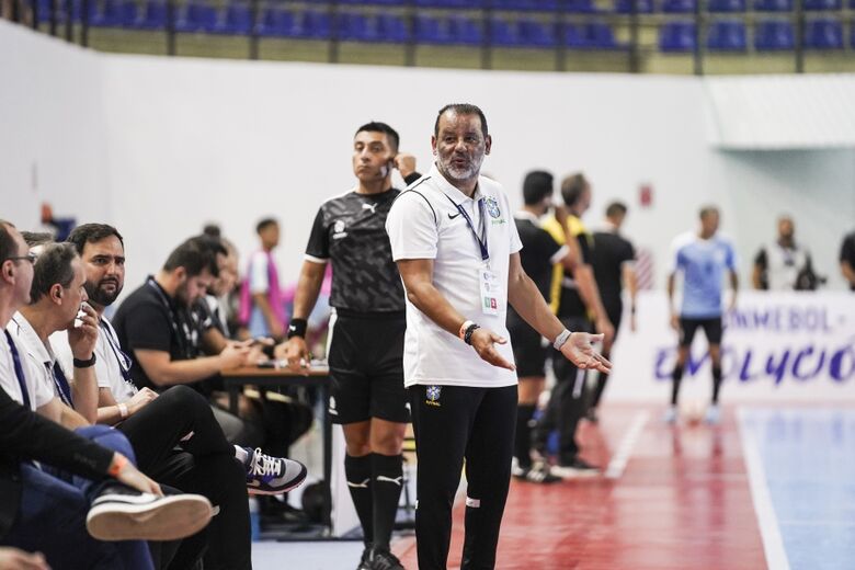 Marquinhos Xavier durante disputa da Copa América de Futsal 2024 - Crédito: Divulgação/Conmebol