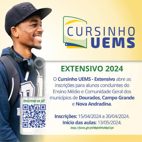 Cursinho pré-vestibular UEMS abre inscrições para 200 vagas - Crédito: Divulgação
