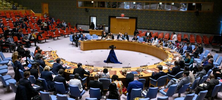 Uma visão ampla da câmara do Conselho de Segurança da ONU - Crédito: ONU/Loey Felipe 