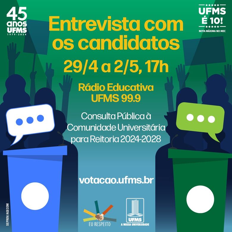 Candidatos à Reitoria participam de entrevistas na Rádio Educativa UFMS 99.9 - Crédito: Divulgação
