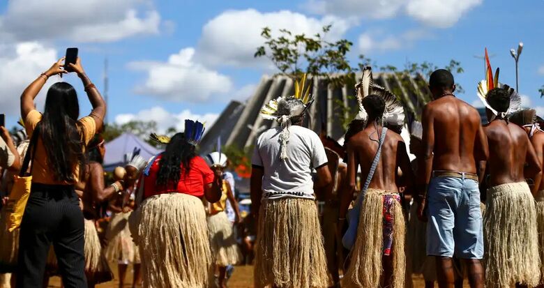 Mobilização indígena em Brasília vai pressionar contra marco temporal
 - Crédito: Marcelo Camargo/Agência Brasil