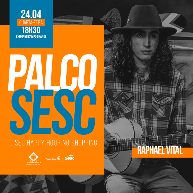 Nesta quarta-feira Palco Sesc tem folk e música regional com Raphael Vital - Crédito: Divulgação