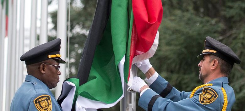 A bandeira do Estado da Palestina é hasteada nas Nações Unidas em Genebra (arquivo) - Crédito: ONU/Jean Marc Ferré
