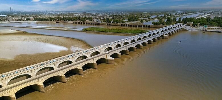 A barragem construída sobre o rio Indo, no Paquistão - Crédito: FAO/Paquistão
