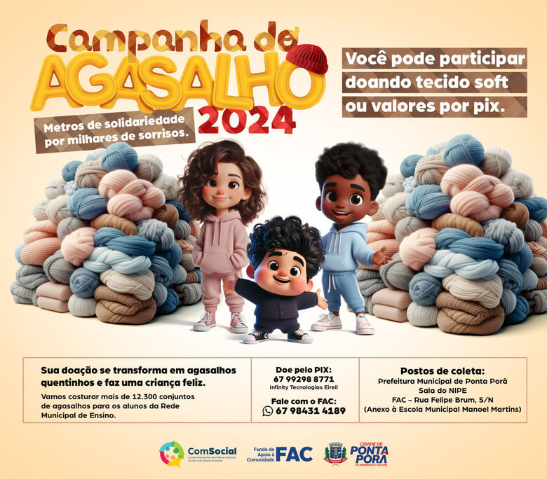 Campanha do Agasalho 2024 encerra neste sábado, com a 2ª Edição da Feijoada do FAC - Crédito: Divulgação
