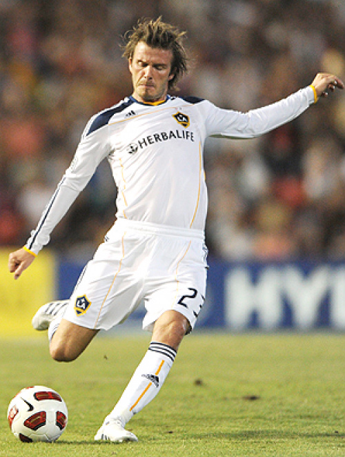 Beckham defende o LA Galaxy, dos EUA 
 - Crédito: Foto: EFE