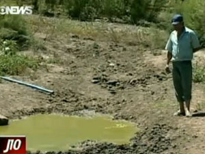 Moradores do Rio Grande do Sul sofrem com falta
d\'água - Crédito: Foto: Reprodução/TV Globo
