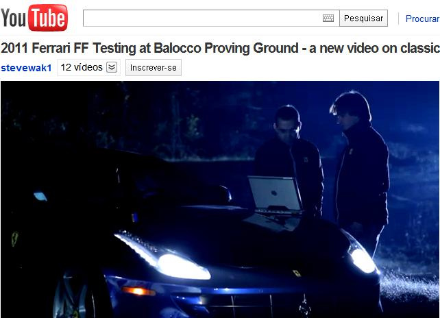 Teste da Ferrari FF na Itália - Crédito: Foto: Reprodução/YouTube