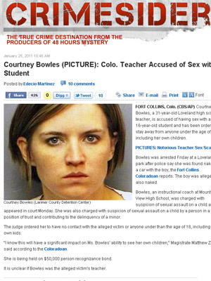 A professora Courtney Bowles, em foto divulgada
pela polícia e publicada pela imprensa local.
 - Crédito: Foto: Reprodução / CBSNews