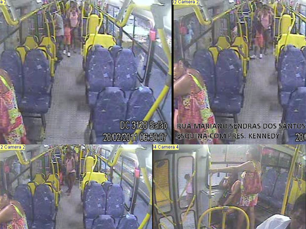 Câmera de ônibus mostra amante do pai com menina Lavínia - Crédito: Foto: Divulgação / PCERJ