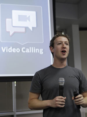 Mark Zuckerberg, fundador do Facebook, anuncia
chat por meio de vídeo na rede social
 - Crédito: Foto: Paul Sakuma/AP