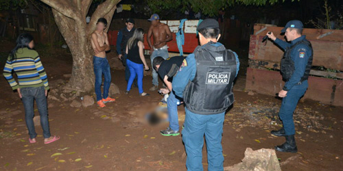 Polícia Militar em local de execução de adolescente de 14 anos - Crédito: Divulgação/Porã News