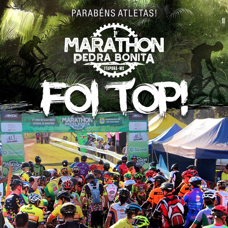 Mais de 300 ciclistas participaram do 1º Marathon Pedra Bonita, em Itaporã - Crédito: Divulgação