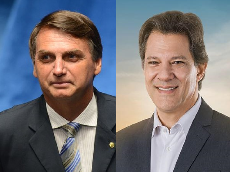 Bolsonaro tem 59% dos votos válidos e Haddad aparece com 41%, diz Ibope - Crédito: Arquivo