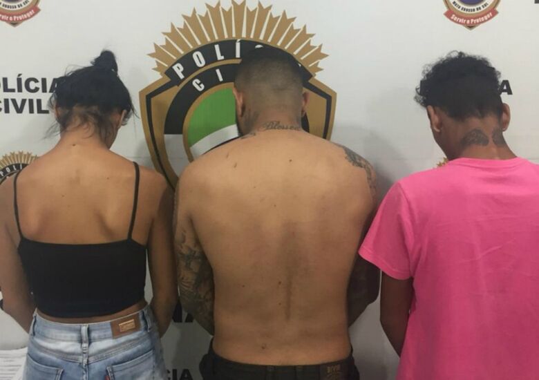 Trio preso em Naviraí - Crédito: Divulgação/Polícia Civil