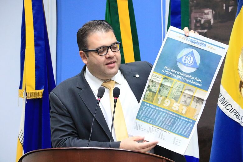 Alan Guedes ressalta importância do Jornal O Progresso para Dourados e região - Crédito: Thiago Morais