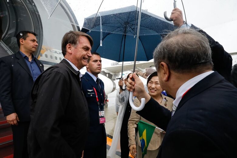 Presidente da República, Jair Bolsonaro, na chegada ao Japão - Crédito: Alan Santos / PR