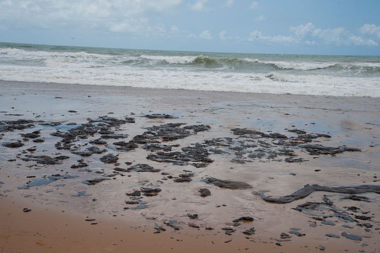 Mancha de óleo atinge o litoral do Nordeste - Crédito: Adema/Governo de Sergipe