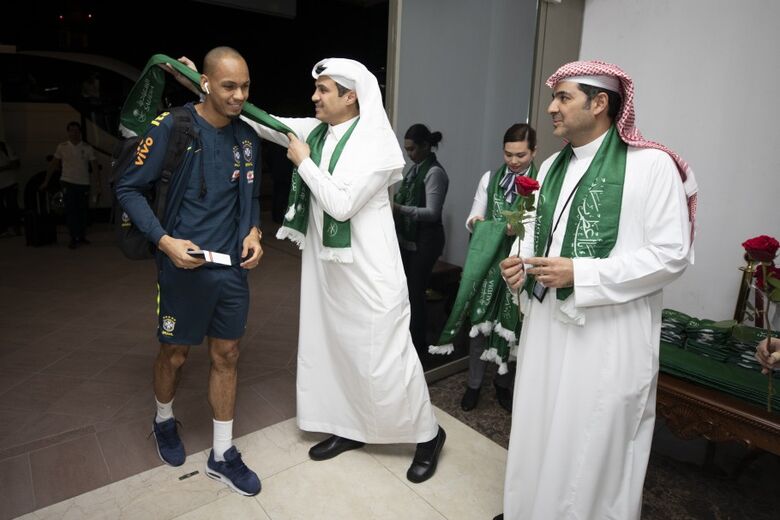 Seleção Brasileira chega à Arábia Saudita para enfrentar a Argentina - Crédito: Lucas Figueiredo/CBF