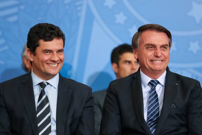 O ministro da Justiça, Sergio Moro, e o presidente Jair Bolsonaro - Crédito: Marcos Corrêa/PR/Divulgação