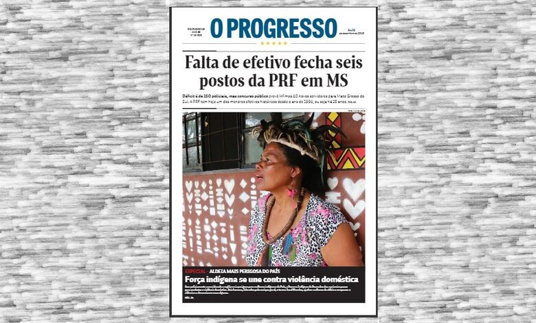 Jornal O Progresso PDF destaca o fechamento de postos da PRF em MS por falta de efetivo - Crédito: Divulgação