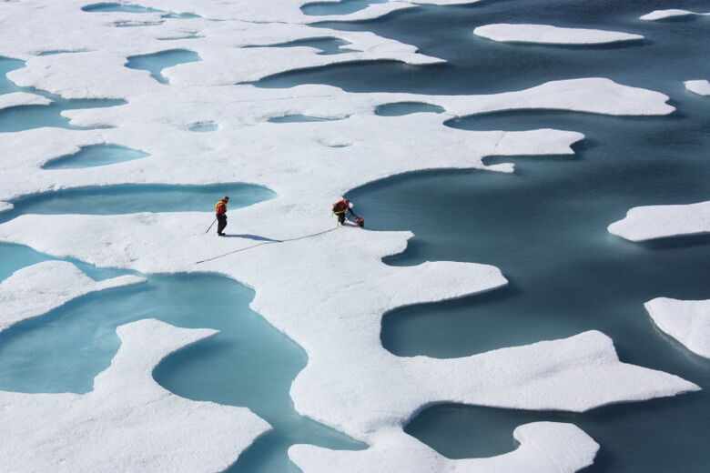 O derretimento das geleiras é uma das grandes preocupações das mudanças climáticas, aumentando o nível dos oceanos e ameaçando provocar o desaparecimento de regiões litorâneas e pequenas ilhas - Crédito: Wikicommons/NASA Goddard Space Flight Center (cc)