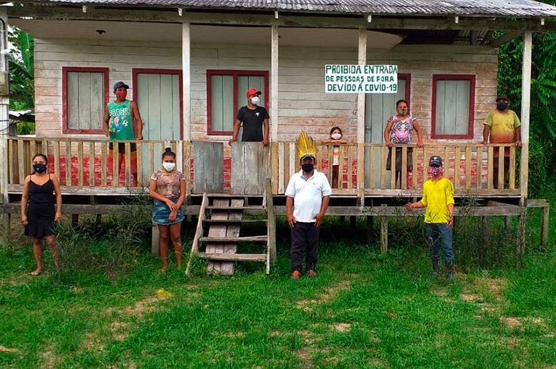 Índios kokama da aldeia Boará de Cima (AM) atuam no combate ao coronavírus   F - Crédito: Divulgação/Aldeia Boará
